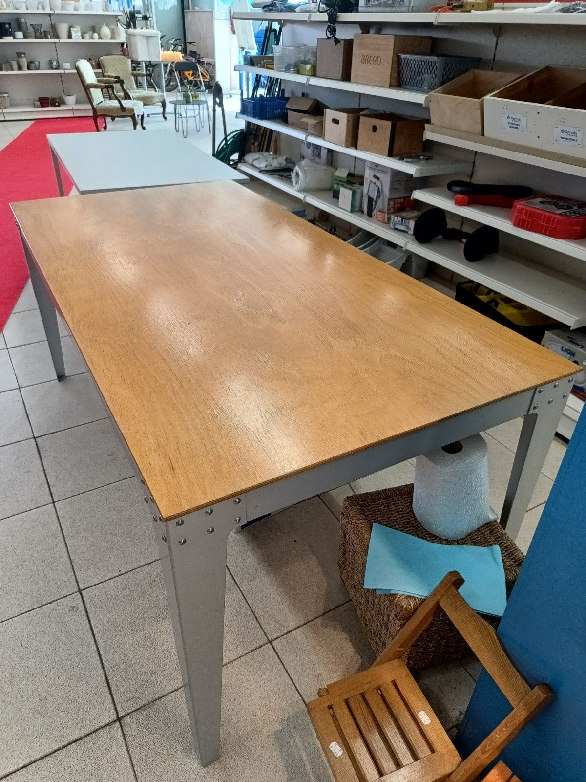 Piet Hein Eek Aluminium Eettafel XXL - Opknapper, Gebruikt, 100 tot 150 cm, 200 cm of meer, Vijf personen of meer