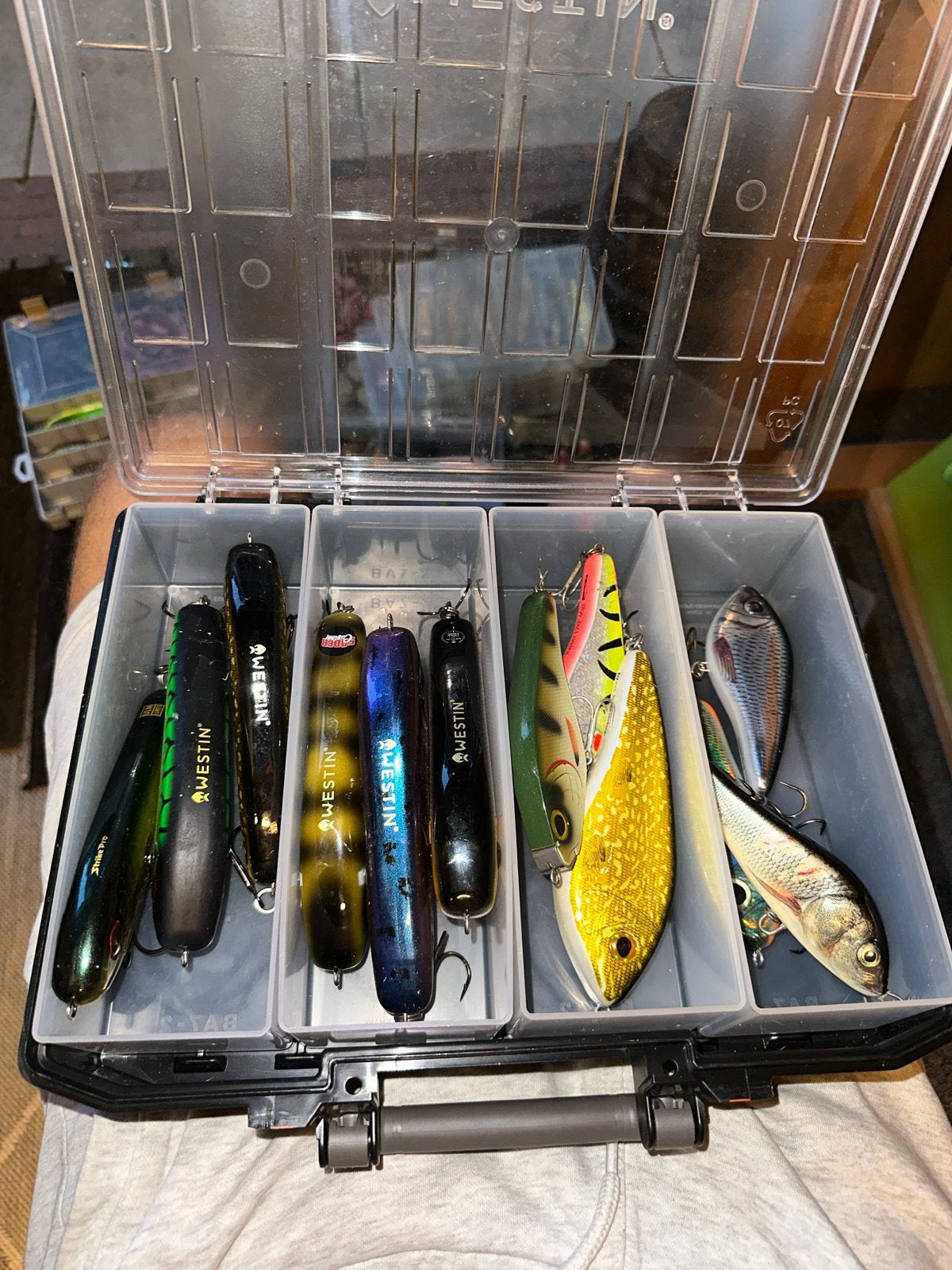 Westin Jerkbaits met Westin W6 Lure Vault, Ophalen of Verzenden, Gebruikt, Kunstaas