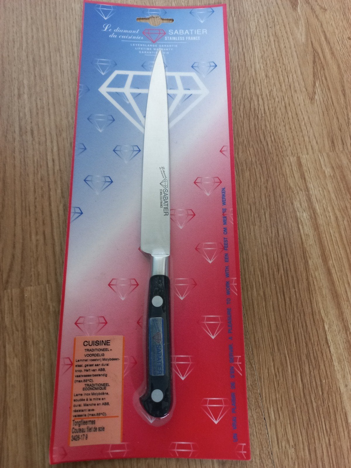 Sabatier tongfileermes nieuw, Ophalen of Verzenden, Nieuw, Rvs of Chroom