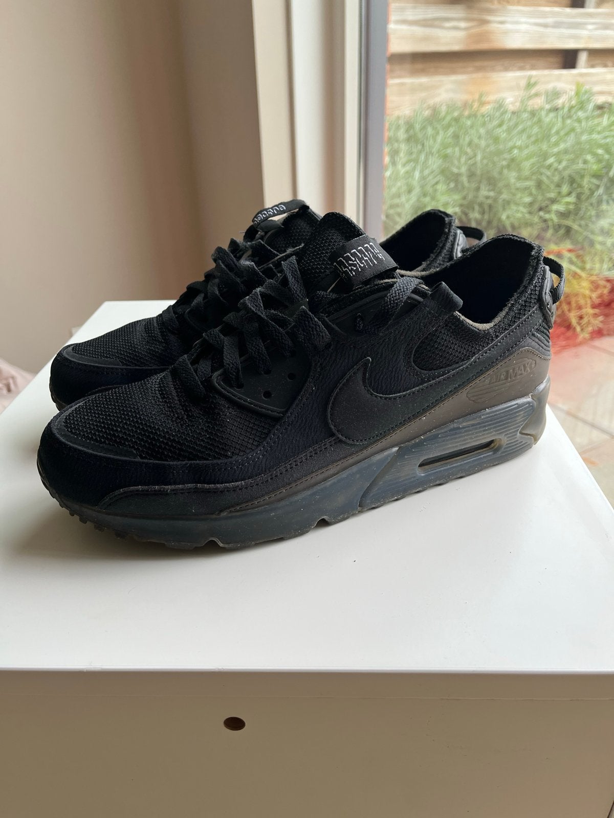 Nike Air Max 90 Sneakers Zwart - Maat 45.5, Ophalen, Gedragen, Zwart, Sneakers of Gympen