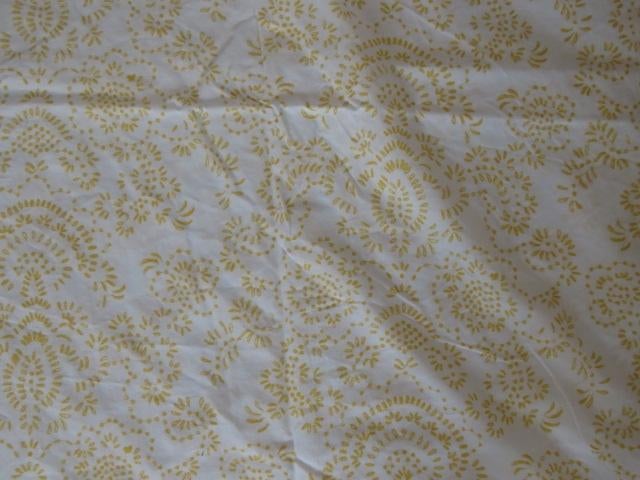 Vintage lap stof wit met gele bloemmotieven Ikea, Geel, Ophalen of Verzenden, Zo goed als nieuw, 30 tot 120 cm