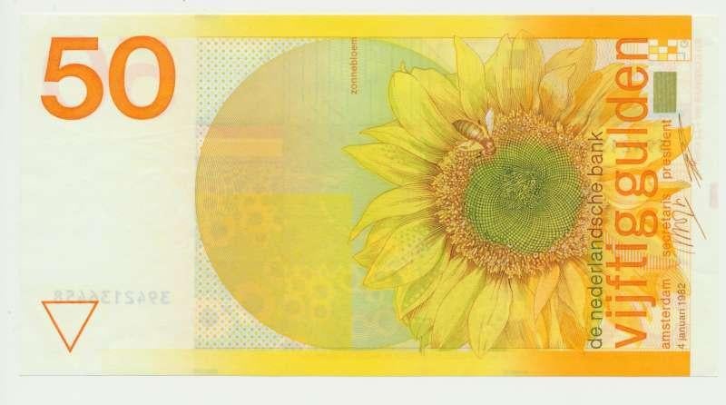 Nederland 50 Gulden 1982 Zonnebloem, Postzegels en Munten, Bankbiljetten | Nederland, Ophalen of Verzenden, 50 gulden, Los biljet