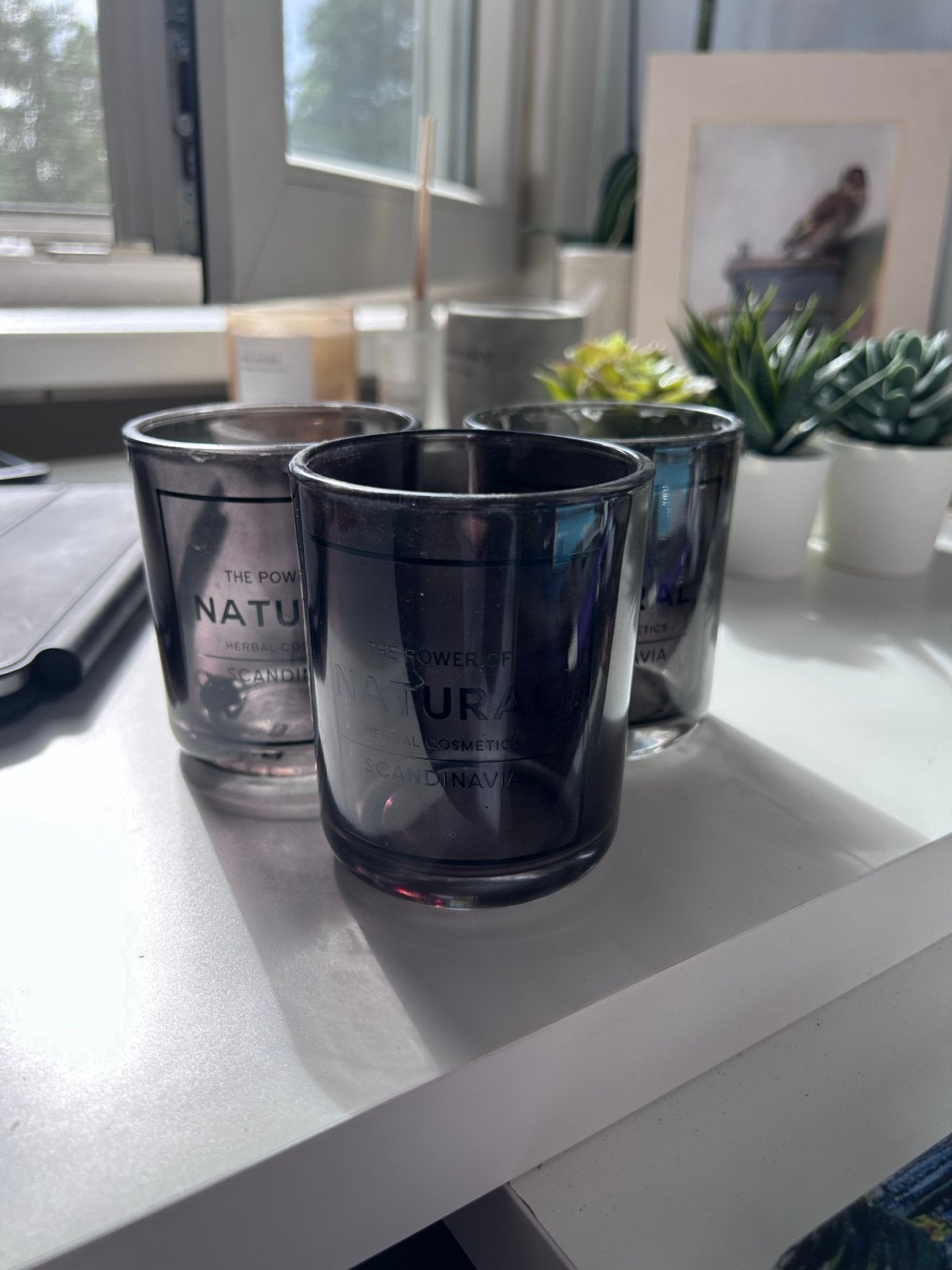 Set van 3 JYSK tandenborstelhouders/glazen, Ophalen, Zwart, Zo goed als nieuw, Modern