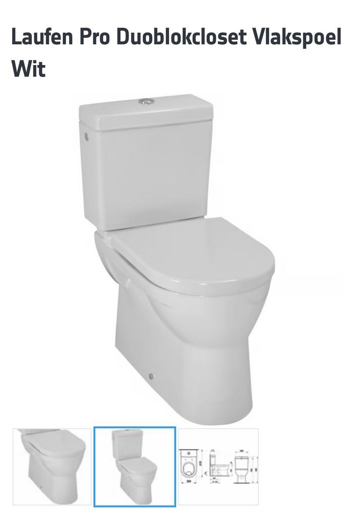 Laufen pro vlakspoel toilet met uitgang aan achterkant, Ophalen, Nieuw, Steen, Toilet