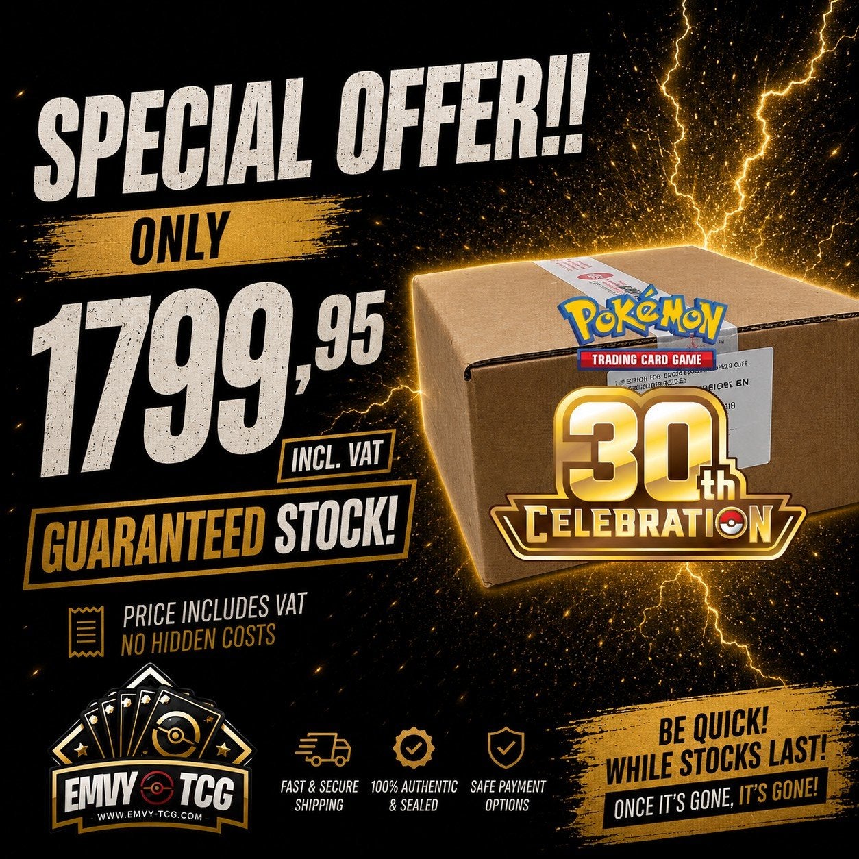 Pokémon 30th Celebration Elite Trainer Box Case, Ophalen of Verzenden