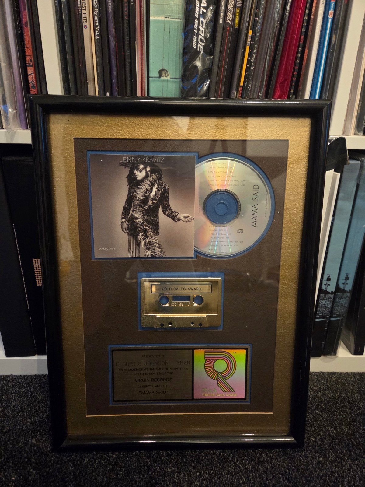 Lenny Kravitz - Mama Said - Gold Sales Award RIAA, Ophalen of Verzenden, Gebruikt, Overige typen