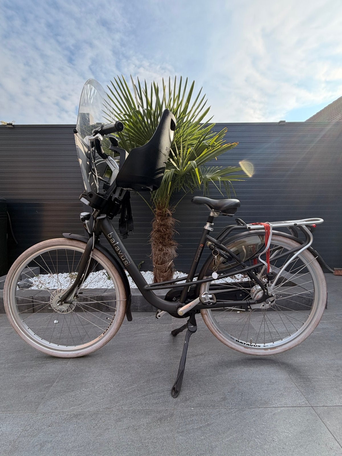 Batavus moederfiets met kinderzitje en windscherm, Fietsen en Brommers, Fietsen | Dames | Moederfietsen, Ophalen, Batavus, Windscherm