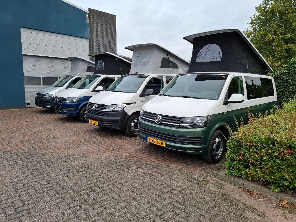 6x Buscampers o.a. Volkswagen, Ford, Renault. Inbouw '25/'26, Achteruitrijcamera, Buscamper of Camperbus, Volkswagen, Luifel
