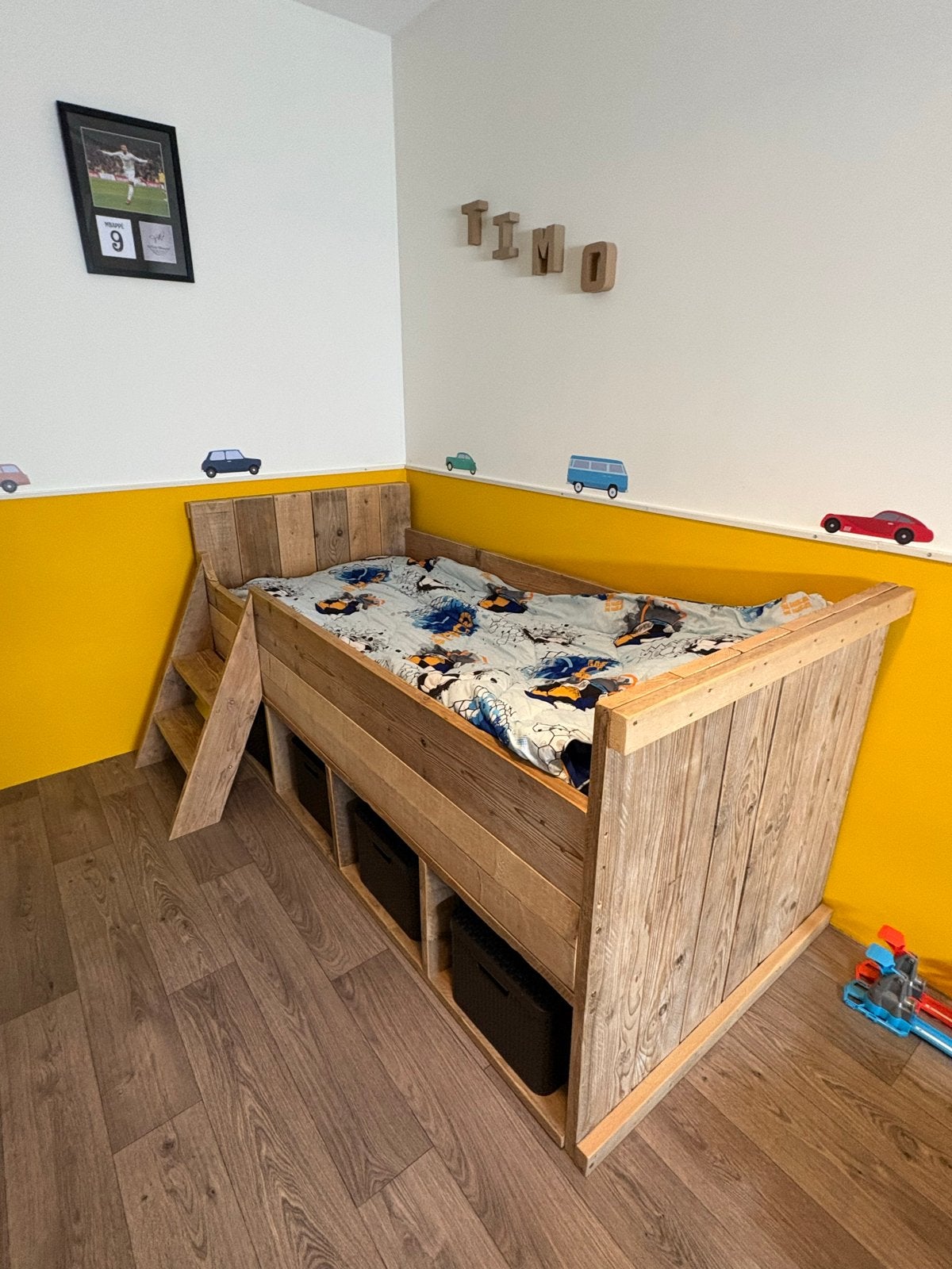 Geweldig eenpersoons houten Kajuitbed, Huis en Inrichting, Slaapkamer | Bedden, Ophalen, Gebruikt, 90 cm, Eenpersoons