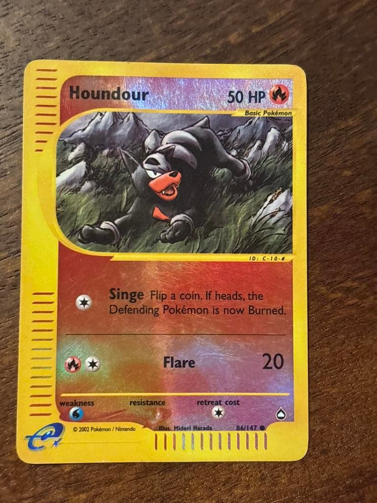 Houndour reverse holo aquapolis, Ophalen of Verzenden, Zo goed als nieuw