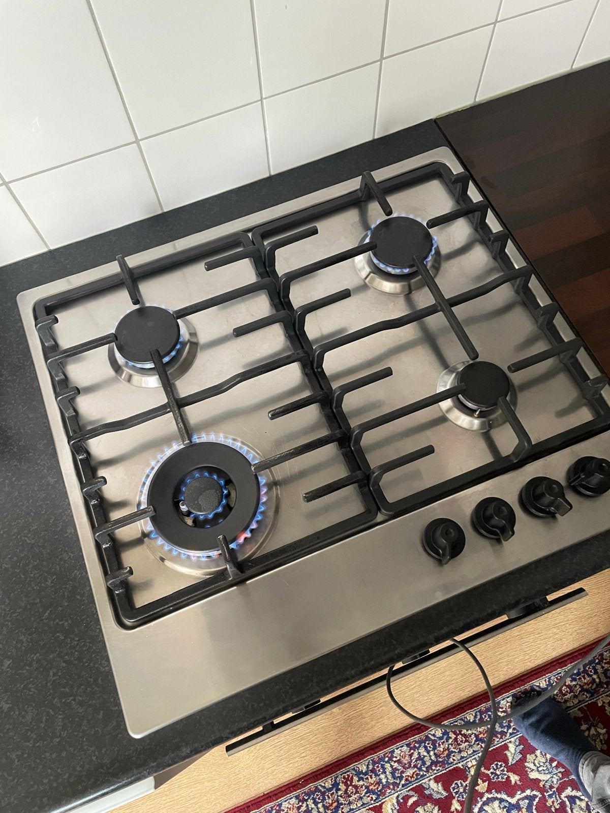 RVS Gasfornuis met 4 Kookzones - Zo goed als nieuw, Zo goed als nieuw, Inbouw, Gas, 4 kookzones