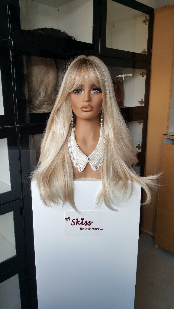 Pruik Pony/Lok: Uitgroei /Gemixt Blond - Stijl - 65 cm lang, Ophalen of Verzenden, Nieuw, Pruik of Haarverlenging
