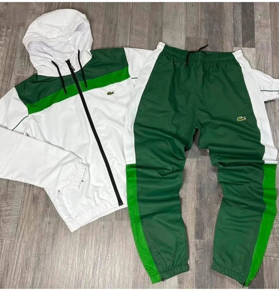 Lacoste Trainingspak Wit-Groen - Maat XXL (Nieuw), Kleding | Heren, Wit, Nieuw, Overige maten, Ophalen of Verzenden