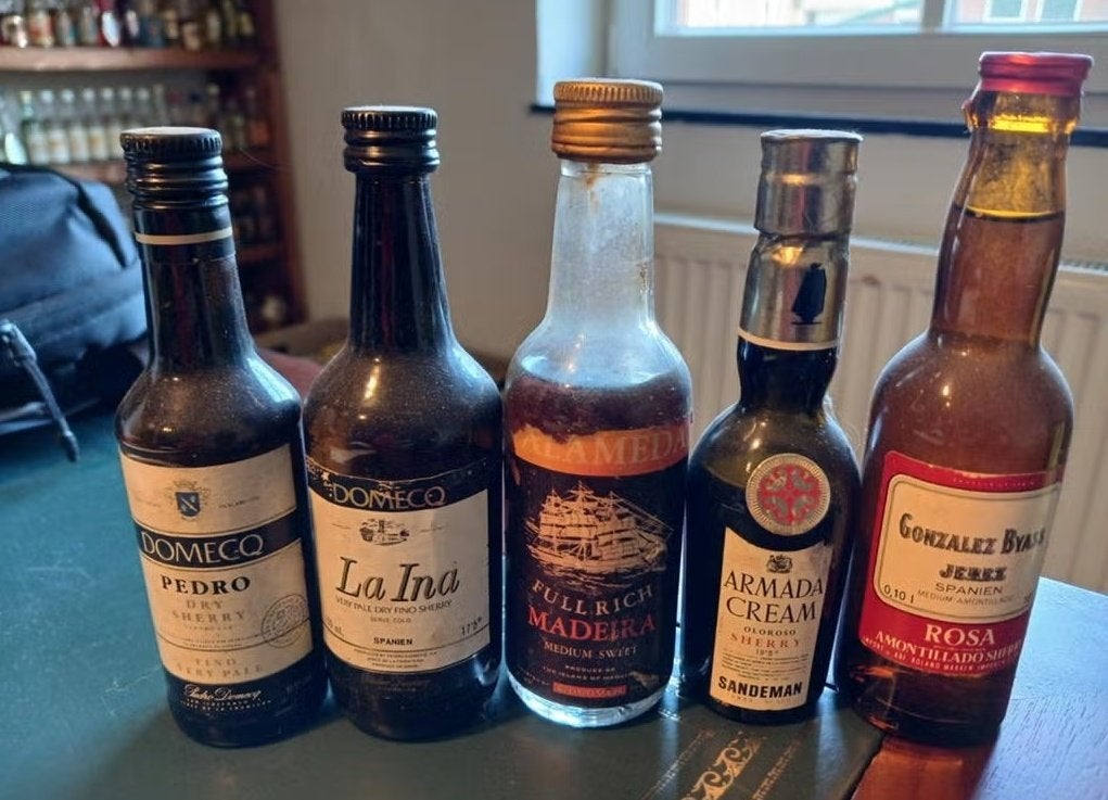 Vintage Sherry & Madeira Miniatuur Flessen Collectie, Gebruikt, Spanje, Overige typen, Ophalen of Verzenden