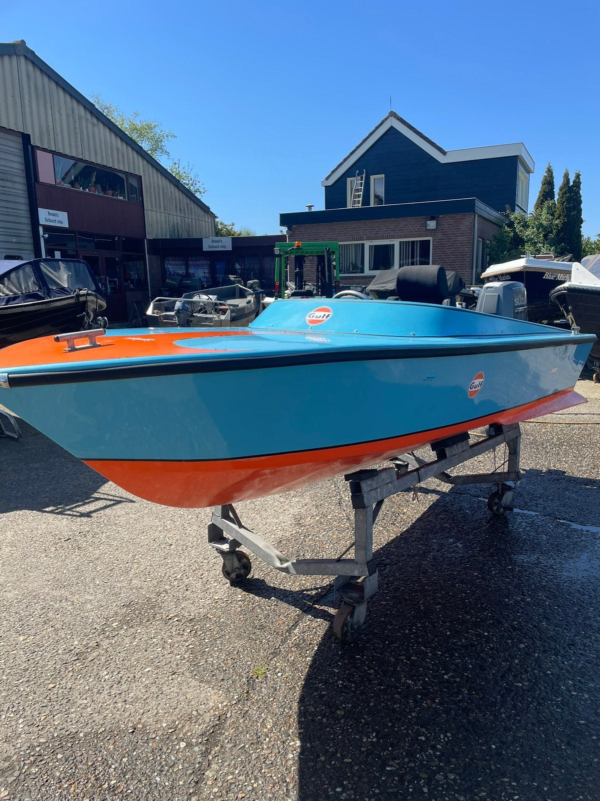Aluminium Speedboot in Gulf kleuren met trailer, Watersport en Boten, Ophalen of Verzenden, Gebruikt, Aluminium