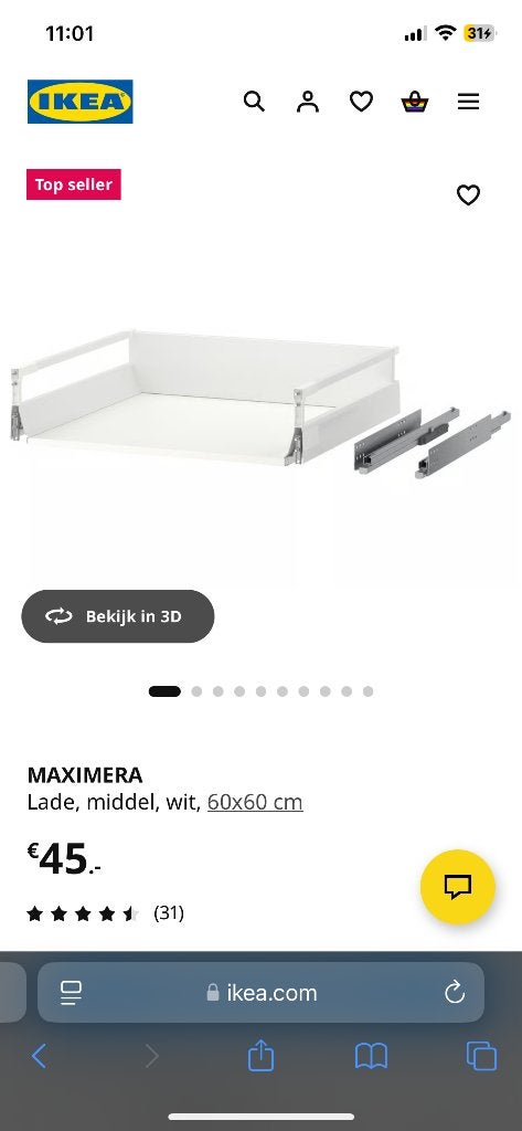 4 IKEA MAXIMERA KEUKENLADES 60x60, Zo goed als nieuw, Minder dan 100 cm, 50 tot 75 cm, 50 tot 100 cm