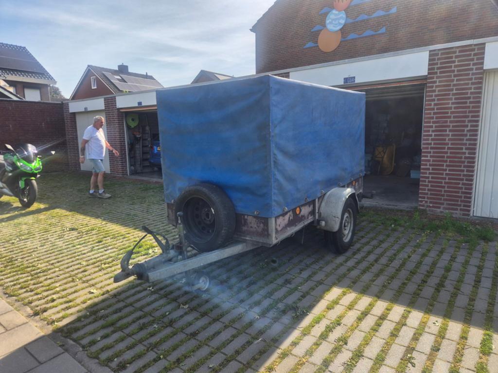 Aanhangwagen met huif - binnenmaat 250x125 cm, Auto diversen, Aanhangers en Bagagewagens, Ophalen, Gebruikt
