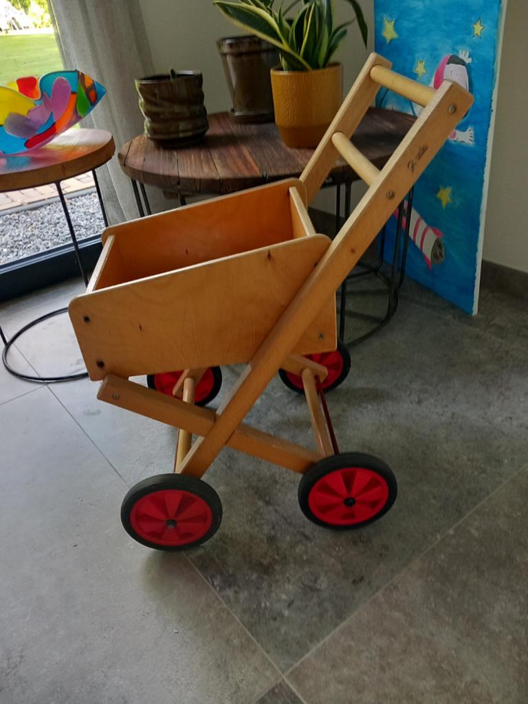 Educo houten winkelwagen/loopwagen - 1 dopje mist, Ophalen, Gebruikt, Duw- of Trekspeelgoed