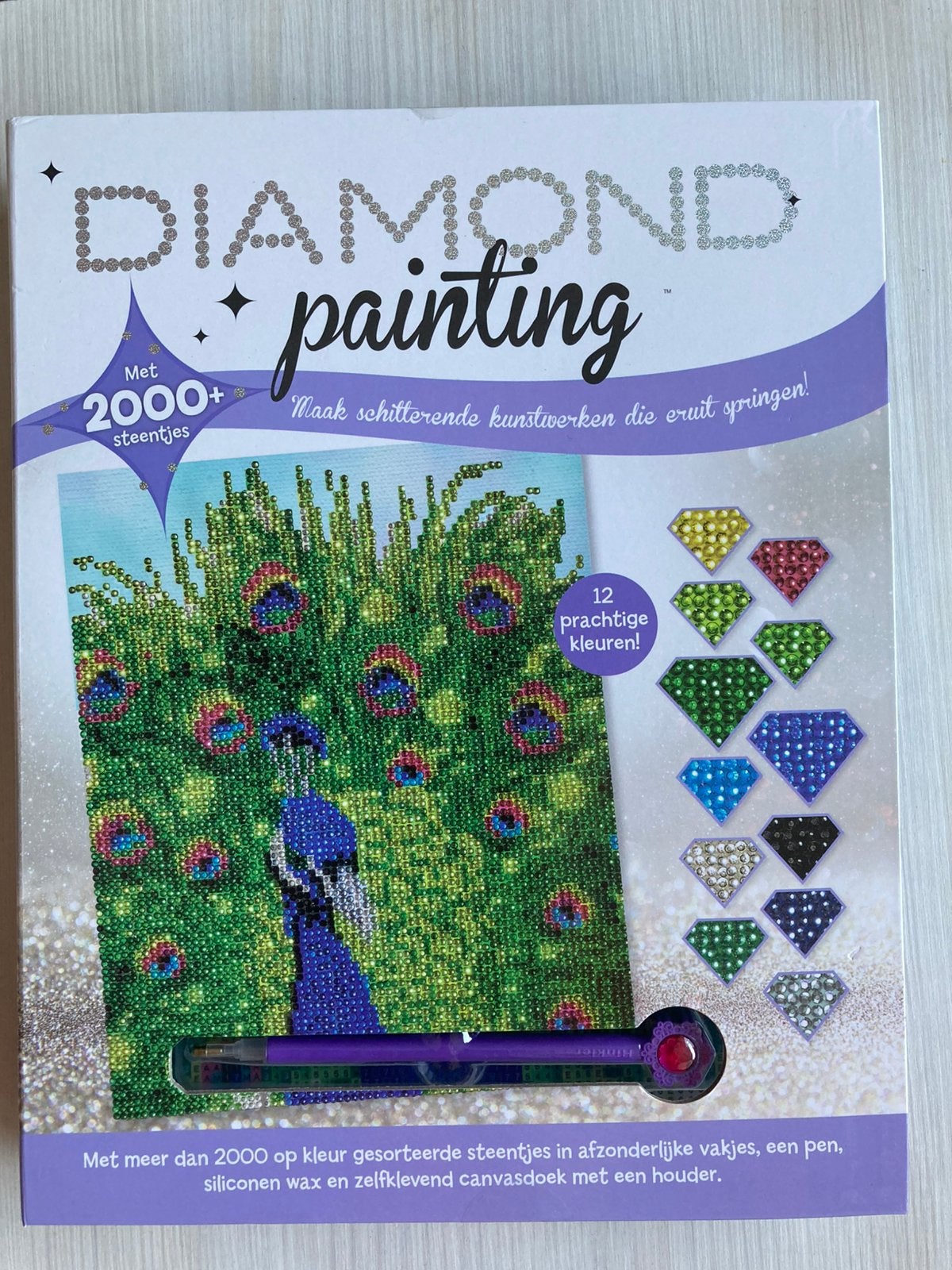 Diamond Painting Pauw Knutselset - Nieuw, Ophalen of Verzenden, Nieuw, Diamond painting