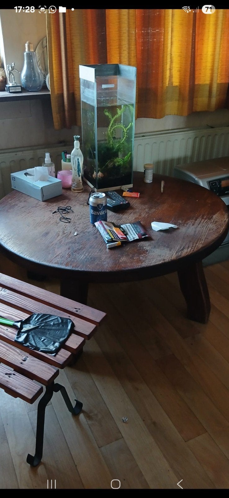 oude houten salon tafel, Huis en Inrichting, Ophalen, Gebruikt, 100 tot 150 cm, 50 tot 100 cm