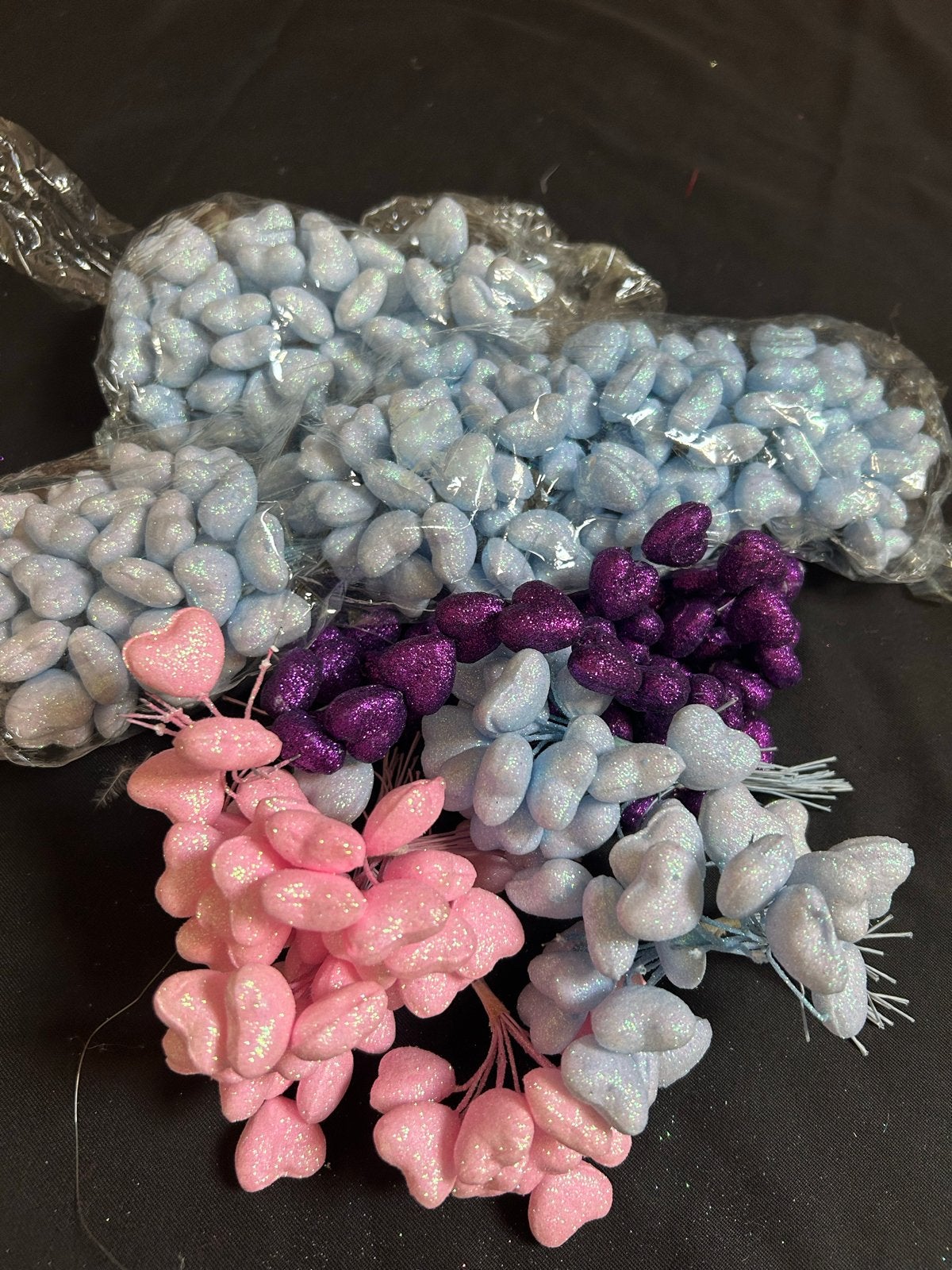 Glitter hartjes knutselmateriaal in diverse kleuren, Nieuw, Meerkleurig, Ophalen of Verzenden, Kunststof