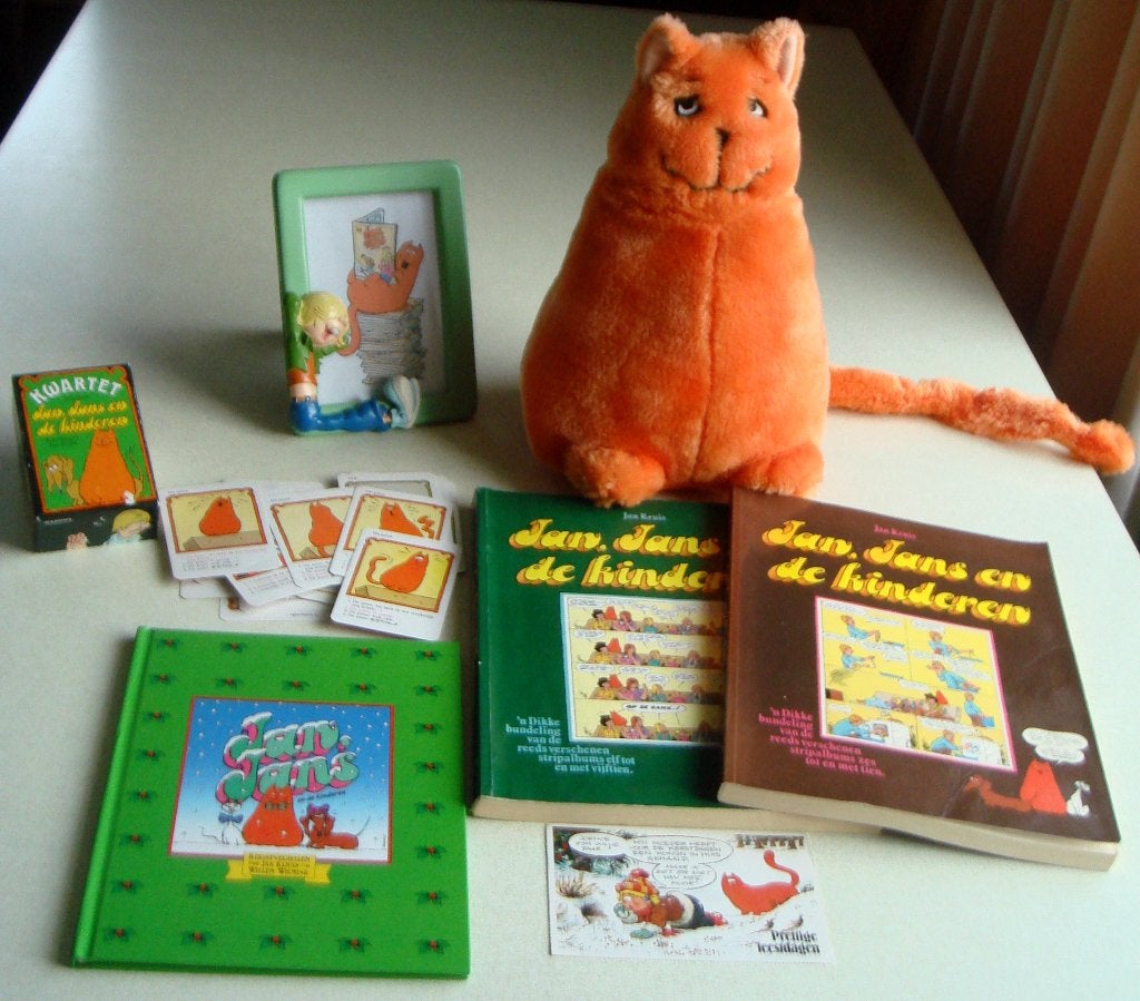 Jan Jans en de kinderen stripboek kwartet kater fotolijstje, Meerdere stripboeken, Ophalen of Verzenden, Gelezen