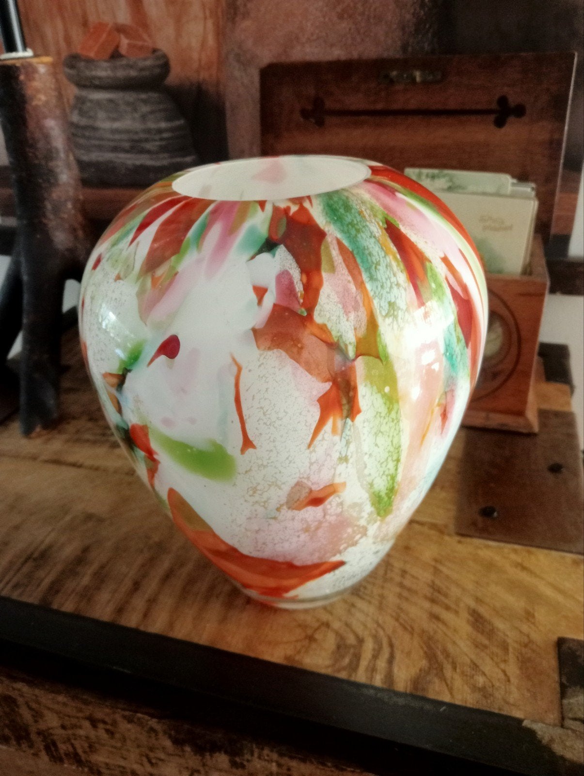 Mooie gave Fidrio vaas....23 cm, Overige kleuren, Aardewerk of Porselein, Ophalen of Verzenden, Zo goed als nieuw
