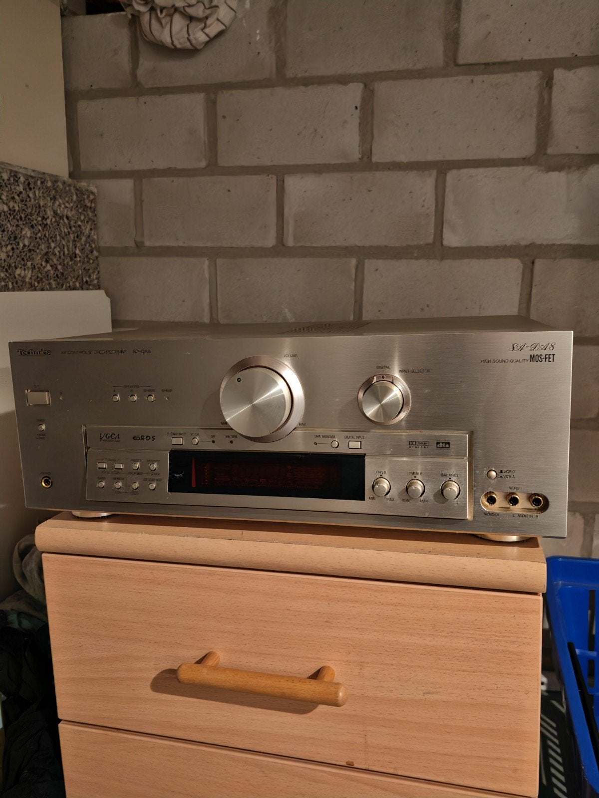 Technics SA-DA8 AV Control Stereo Receiver - Zilver, Ophalen of Verzenden, Zo goed als nieuw, Overige merken