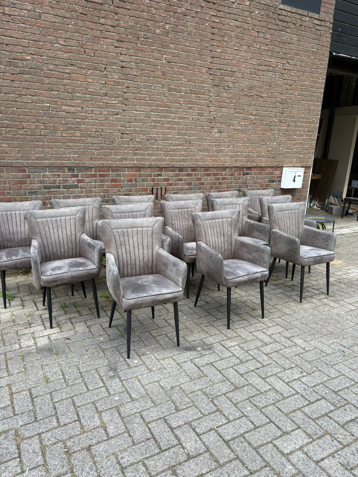 Partij eetkamerstoelen/ horecastoelen 14 stuks, Huis en Inrichting, Stoelen, Ophalen, Zo goed als nieuw, Grijs, Vijf, Zes of meer stoelen
