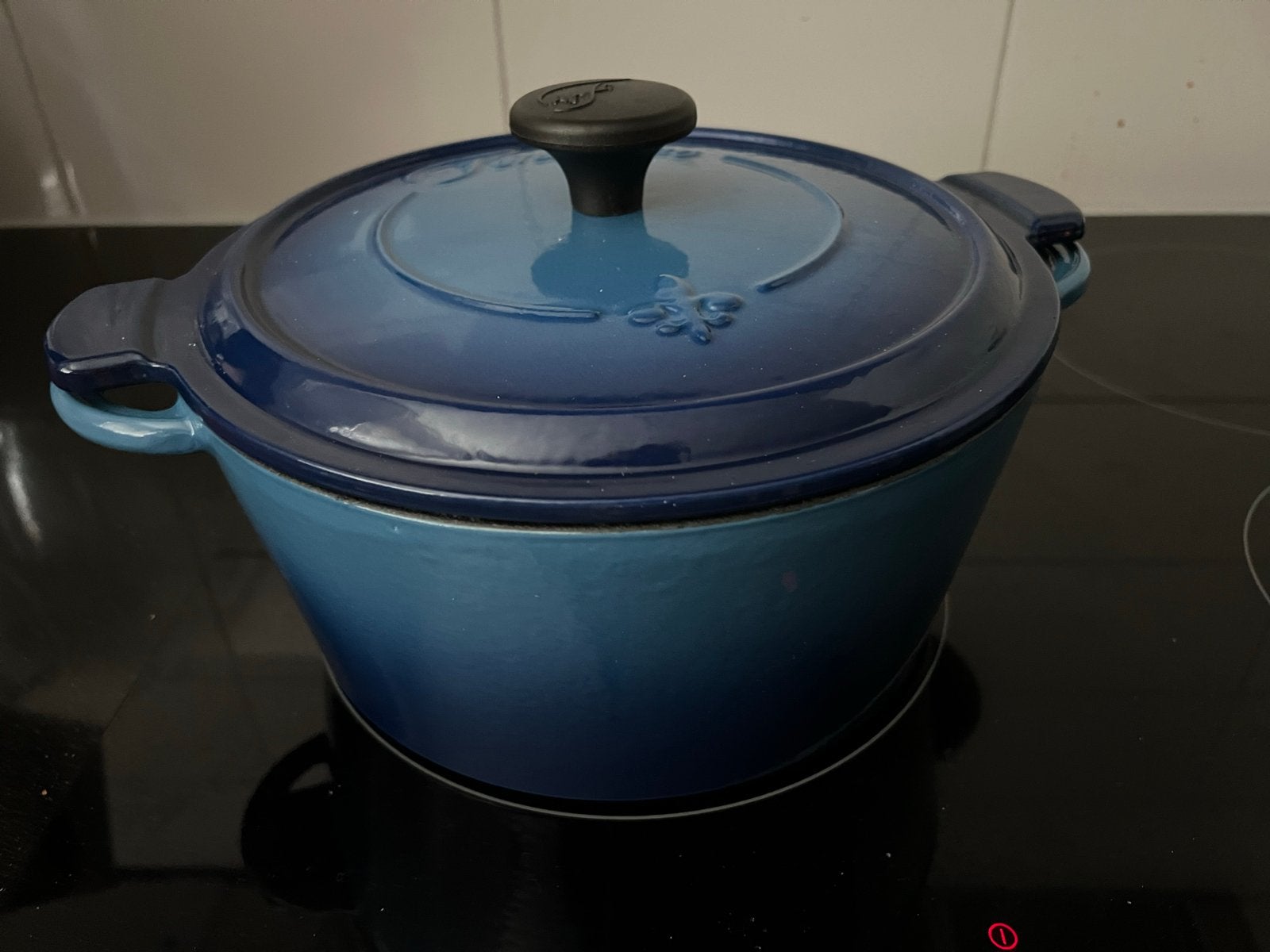 Fontignac Gietijzeren Braadpan - Rond, Blauw, 24 cm, 3.6 L, Nieuw, Ophalen of Verzenden, Geschikt voor inductie, Overige merken