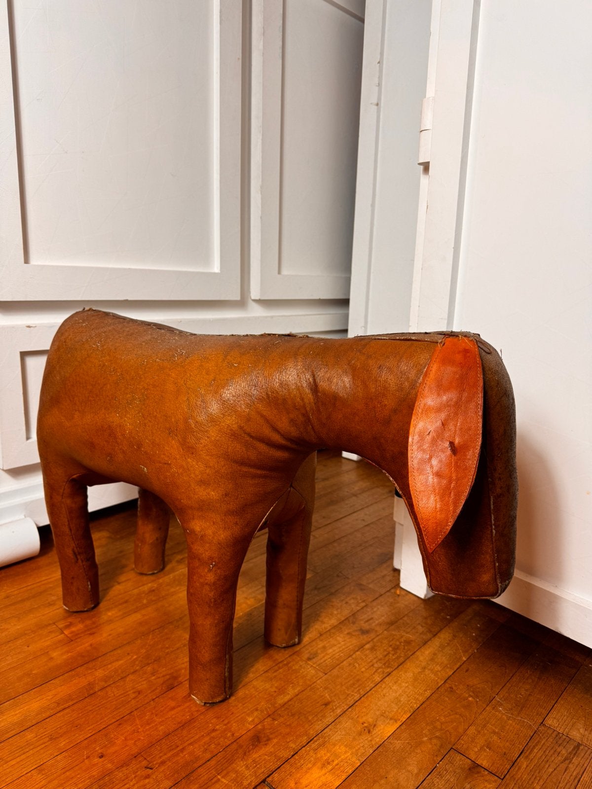 Vintage leren ezel Omersa | Liberty – donkey footstool, Gebruikt, |, Ophalen of Verzenden, |