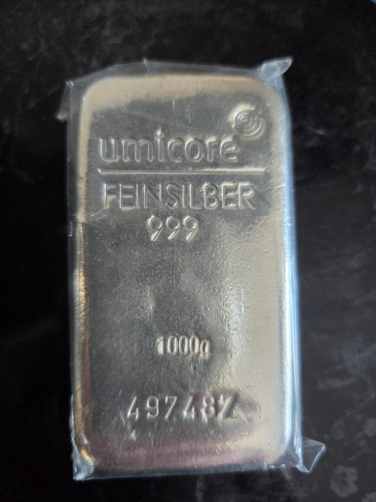 1 kilo zilver baar, baren Umicore, zijn LBMA-gecertificeerd, Ophalen of Verzenden, Zilver