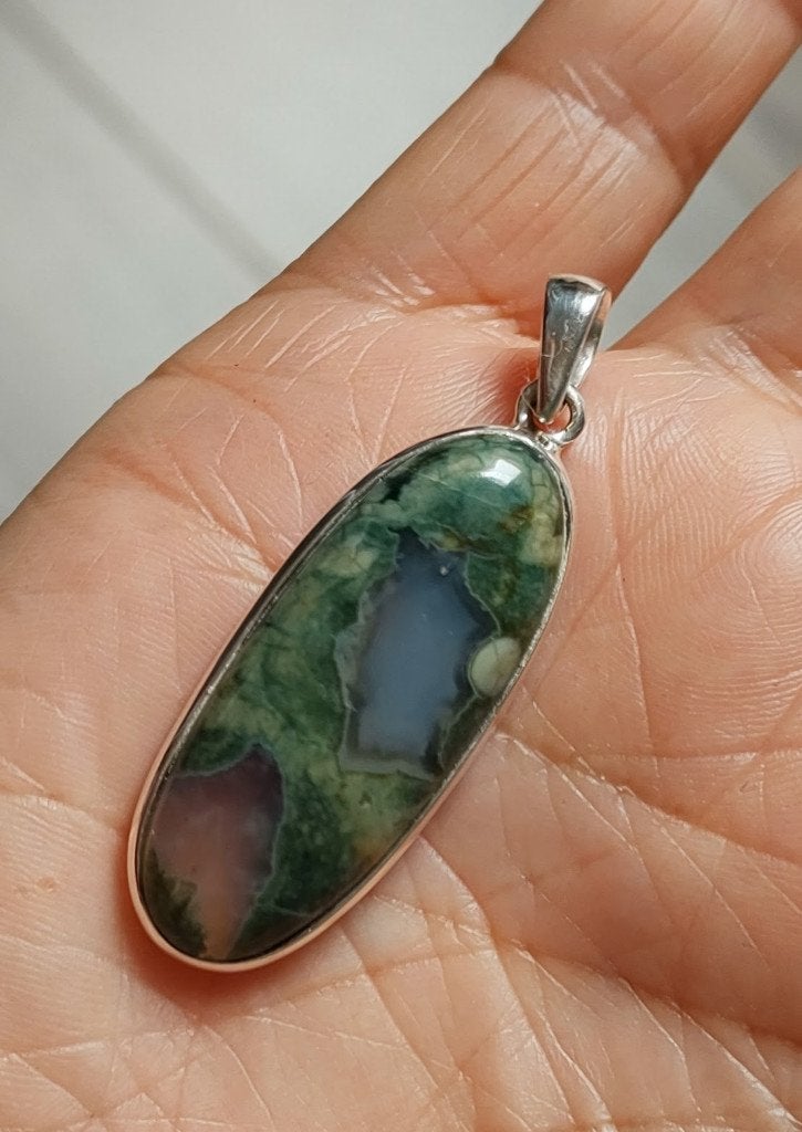 zilveren hanger met natuurlijke Rhyoliet steen zilver 925, O.T., Nieuw, Ophalen of Verzenden, Orientaltemptation@hotmail.com