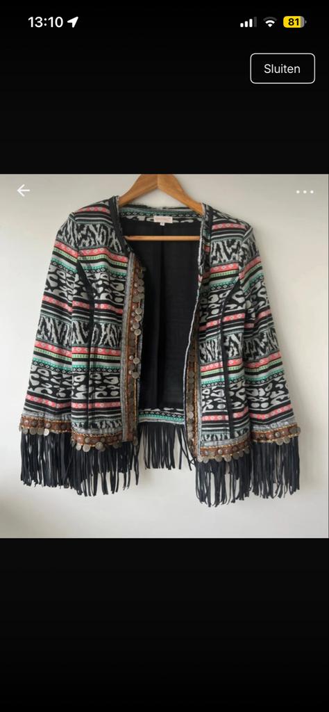 Bohemian Aztec Franje Jasje met Munten - Maat M, Ophalen of Verzenden, Zo goed als nieuw, Maat 38/40 (M), Overige kleuren