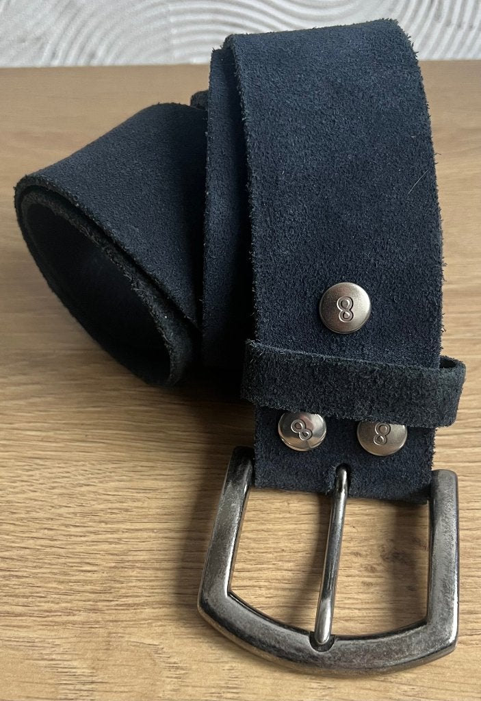 Ocho. Blauwe suède leren riem. 120 cm., Overige kleuren, Echt leder, Nieuw, Ocho