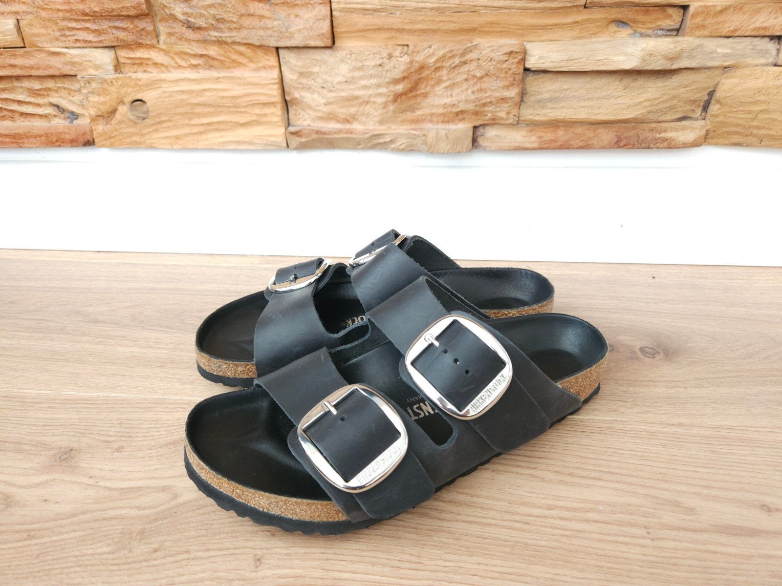 Birkenstock Big Buckle maat 41 REGULAR sandalen / slippers, Kleding | Dames, Schoenen, Zwart, Zo goed als nieuw, Birkenstock, Sandalen of Muiltjes