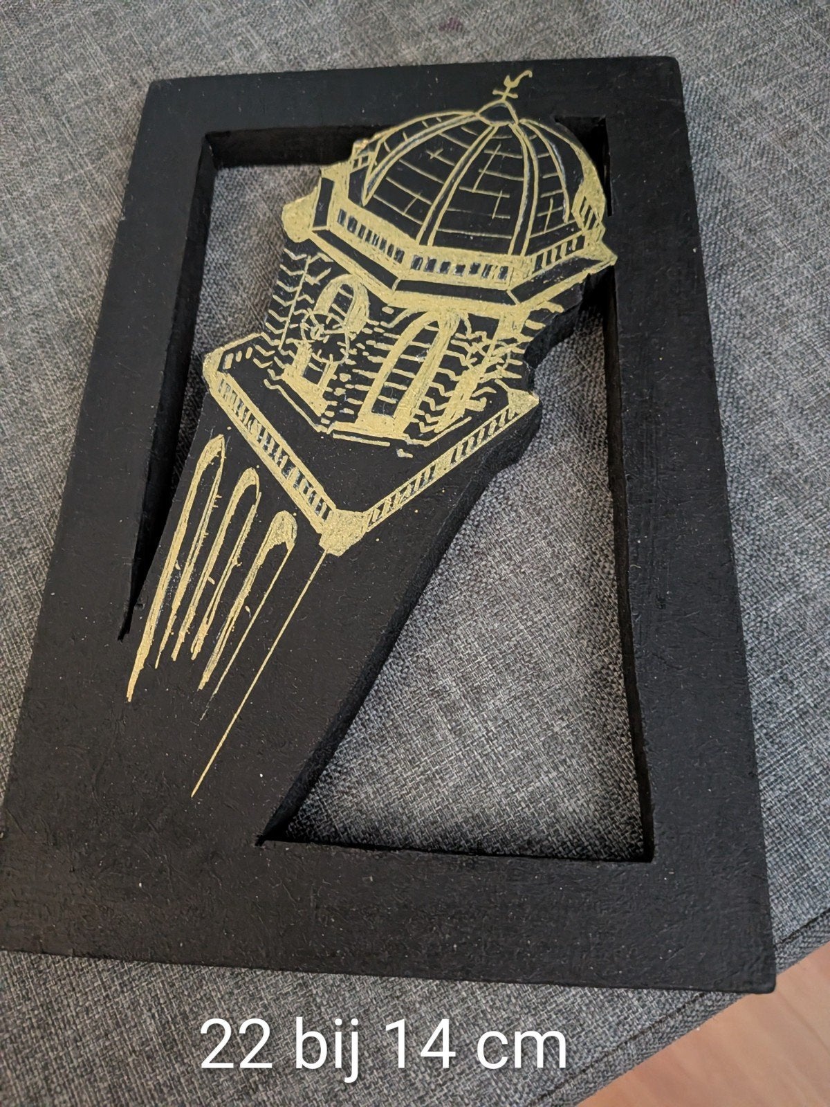 Houten plaquette Zwolse historische Peperbus, Eigen ontwerp, Wandhanger, Nieuw, Klassiek
