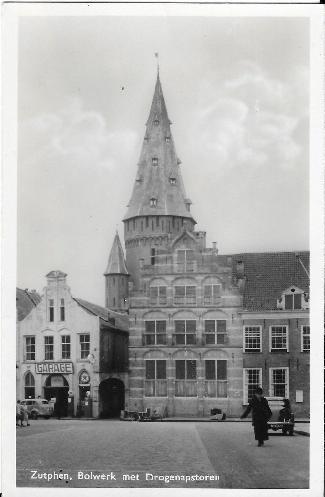 Zutphen, Bolwerk, Drogenapstoren, garage, vrouw, auto, Verzenden, 1940 tot 1960, Ongelopen, Gelderland