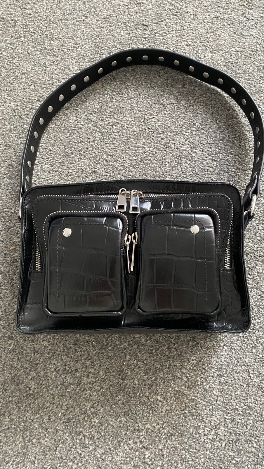Nunoo Ellie Texas Black 3x gedragen, Ophalen of Verzenden, Nieuw, Zwart, Schoudertasje