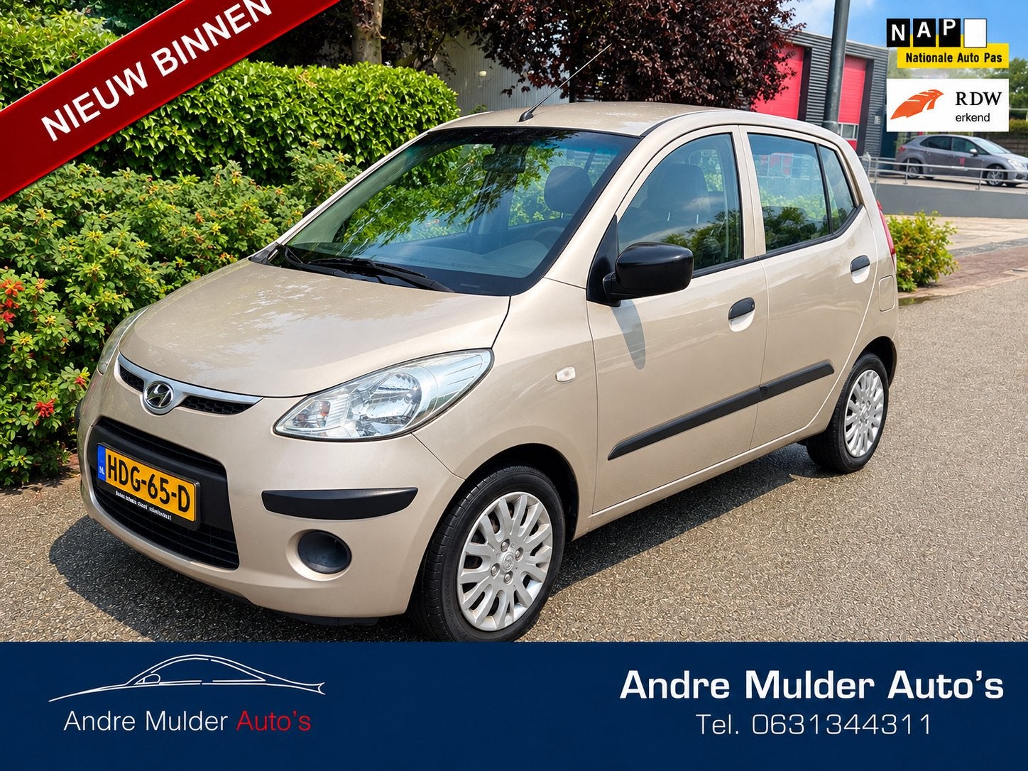 Nette Hyundai i10 1.1AUTOMAAT  2009 Nieuwe Apk Grote Beurt, Auto's, Metallic lak, 4 cilinders, Bruin, Bedrijf