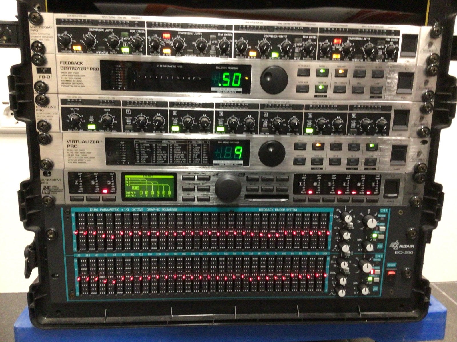 Professionele Audio Rack met Behringer en Altair Apparatuur, Ophalen, Zo goed als nieuw