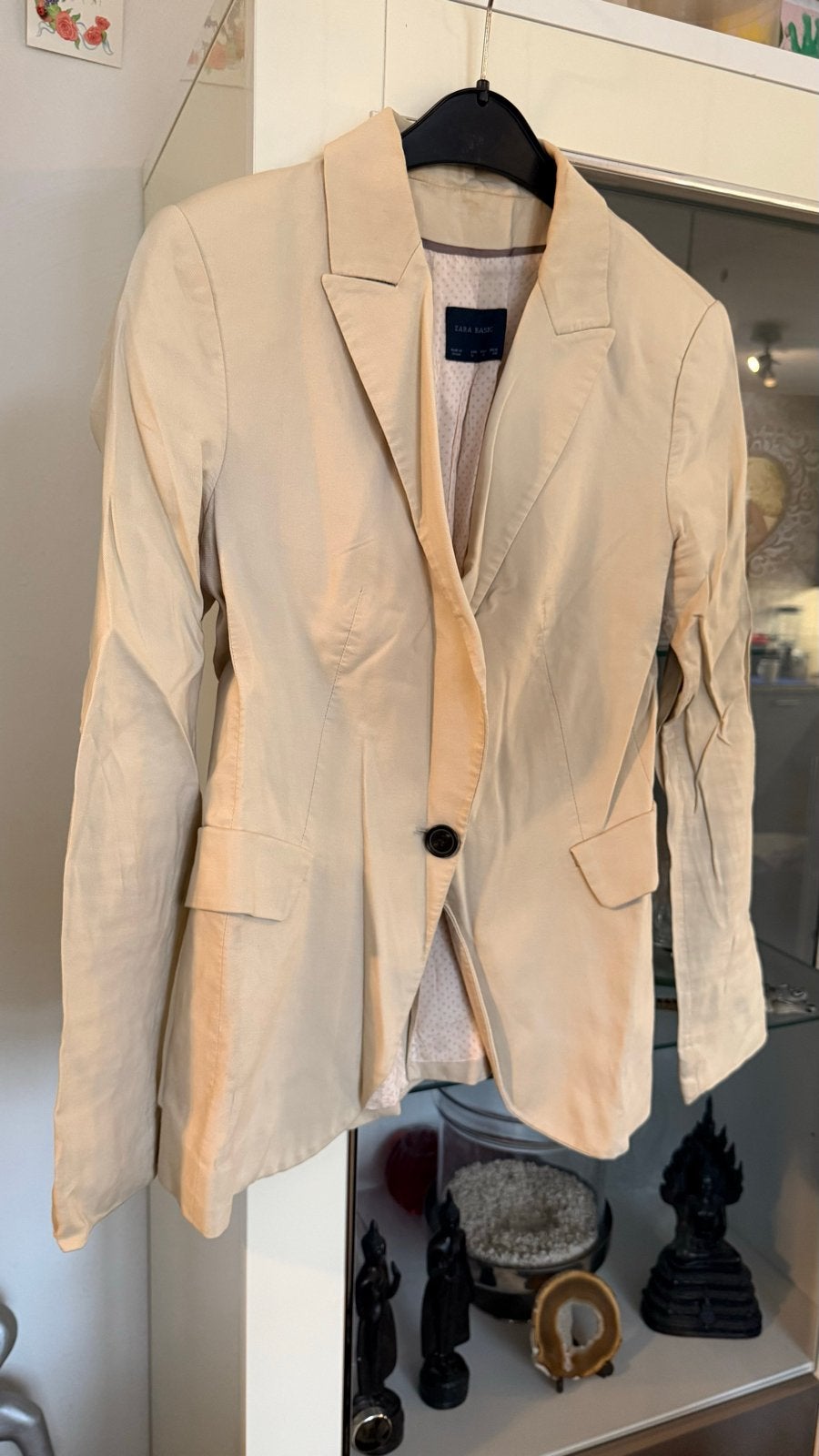 Zara Basic Blazer Beige Maat S, Ophalen of Verzenden, Zo goed als nieuw, Maat 36 (S), Beige