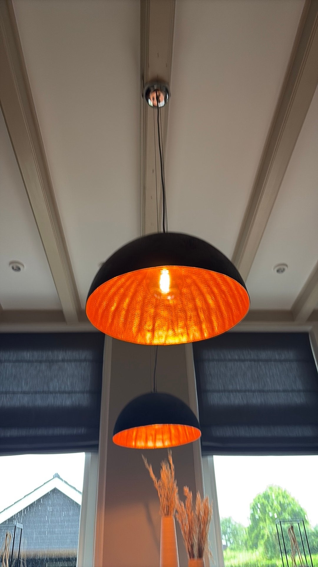 2x ETH Expo Trading hanglamp / koepellamp, Ophalen, Gebruikt, INDUSTRIEEL, Glas