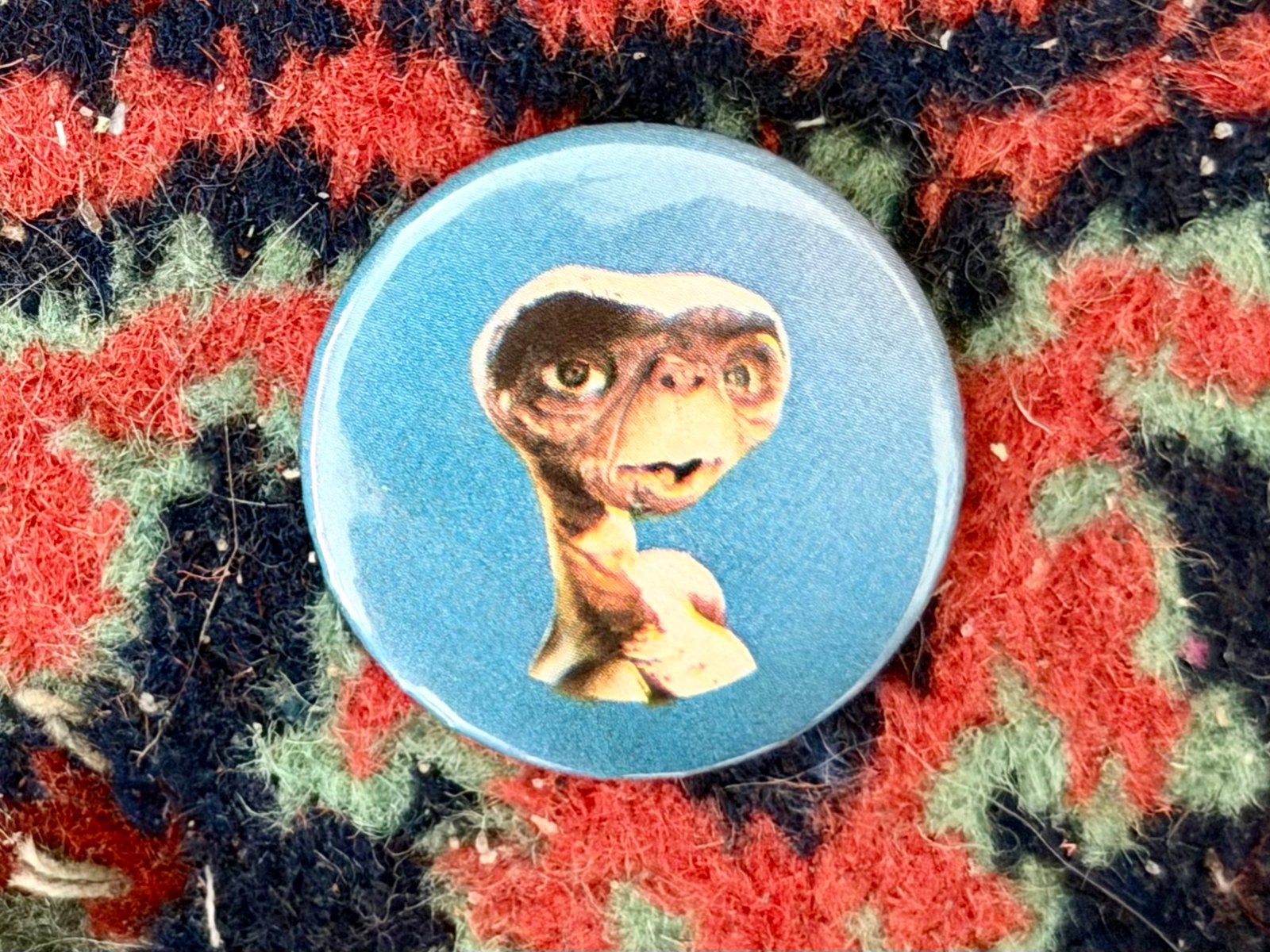 Vintage E.T. the Extra-Terrestrial Button/Speldje, Verzamelen, Ophalen of Verzenden, Gebruikt, Figuurtje, Button