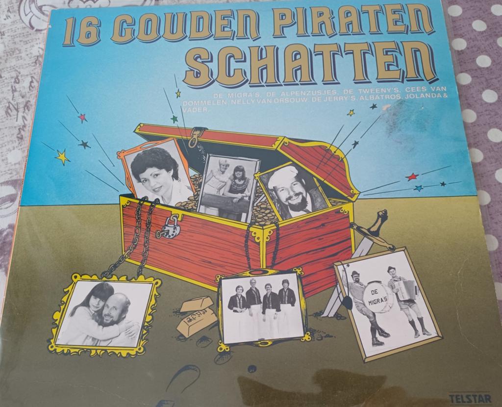 16 Gouden Piraten Schatten.      LP.      Zie Foto's., 1980 - 1989, Ophalen of Verzenden, Zo goed als nieuw, Levenslied of Smartlap