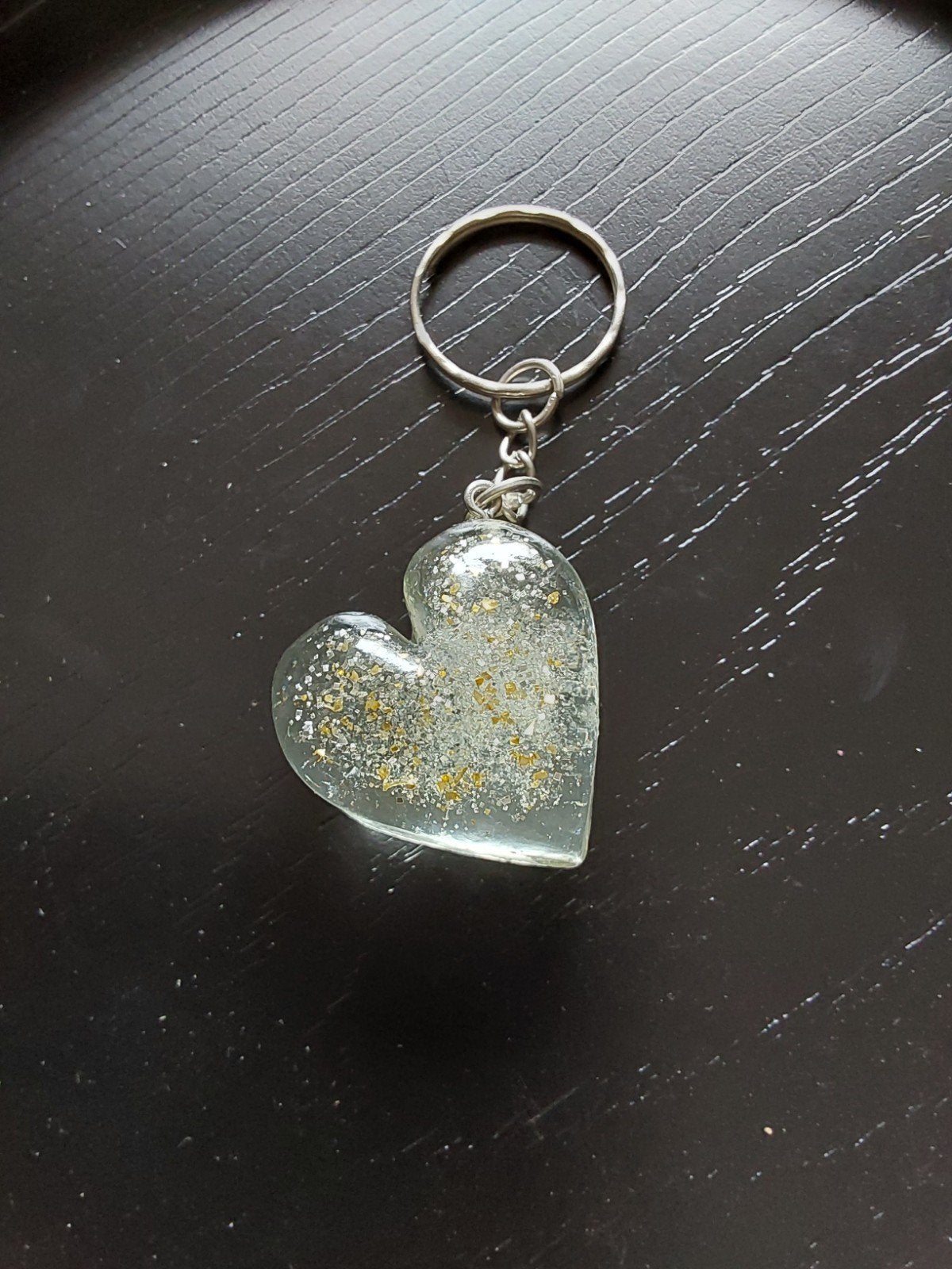 Epoxy Sleutelhanger Hartje met Glitter, Ophalen of Verzenden, Nieuw, Overige typen