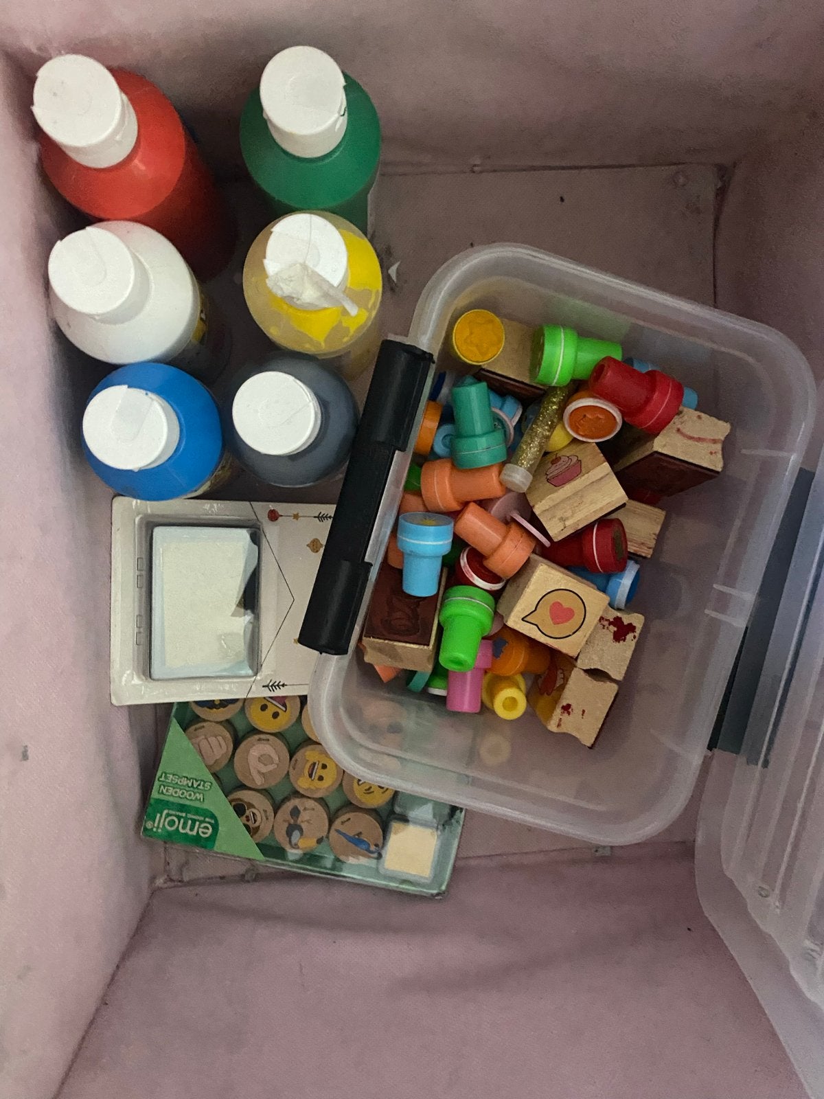 Gratis knutselspullen: verf, stempels, Hobby en Vrije tijd, Knutselen, Gebruikt, Overige thema's, Meerkleurig, Educatief