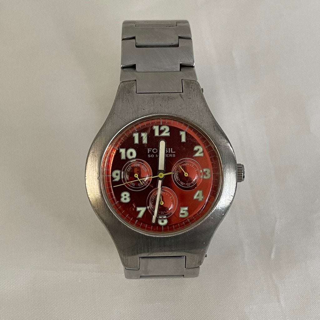 Fossil horloge Y2K type JR7962 met stalen band, Overige merken, Staal, Gebruikt, Staal