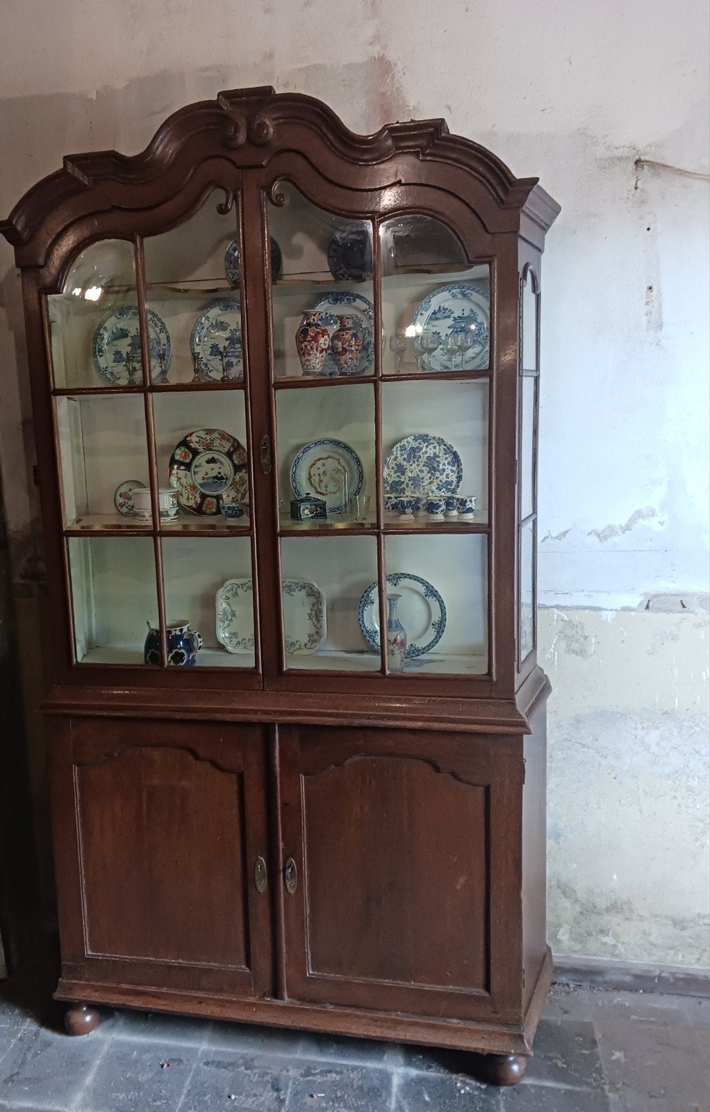 Eikenhouten Vitrinekast, 3 Vitrinekasten, Ophalen of Verzenden