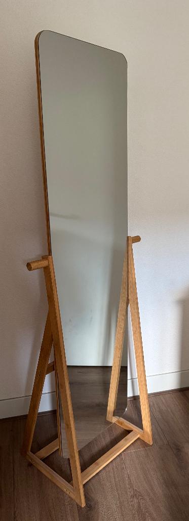 Staande houten passpiegel CASA, Huis en Inrichting, Woonaccessoires | Spiegels, Ophalen, Minder dan 50 cm, Zo goed als nieuw, 150 tot 200 cm